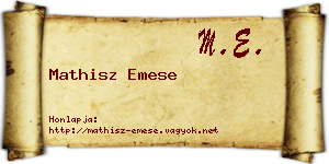 Mathisz Emese névjegykártya